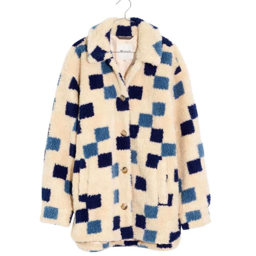 Madewell Sherpa Belrose Shirt-Jacket in Checkerboard